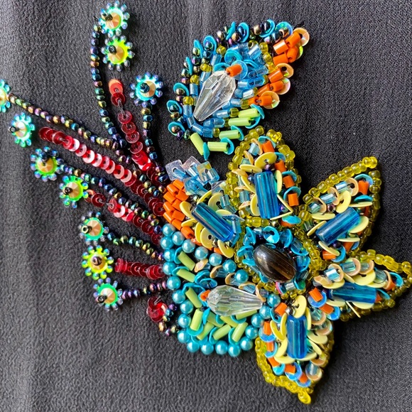 French Connection beaded silk dress - Picture 4 of 7